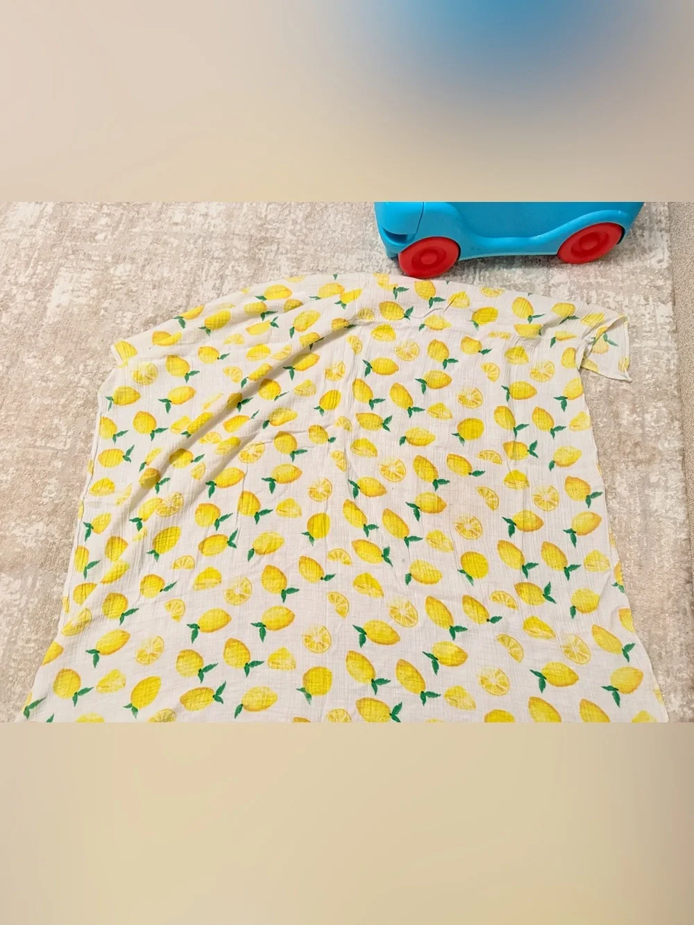 Yellow Lemon Print Kids Muslin Swaddle Blanket
